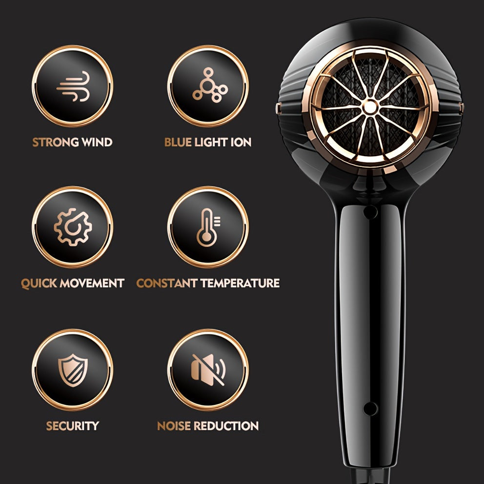 Morfone Black 12-piece Hair Dryer Set. Hair styling tools equipped with accessories such as combs, clips, and hair dryers. As a gift set.