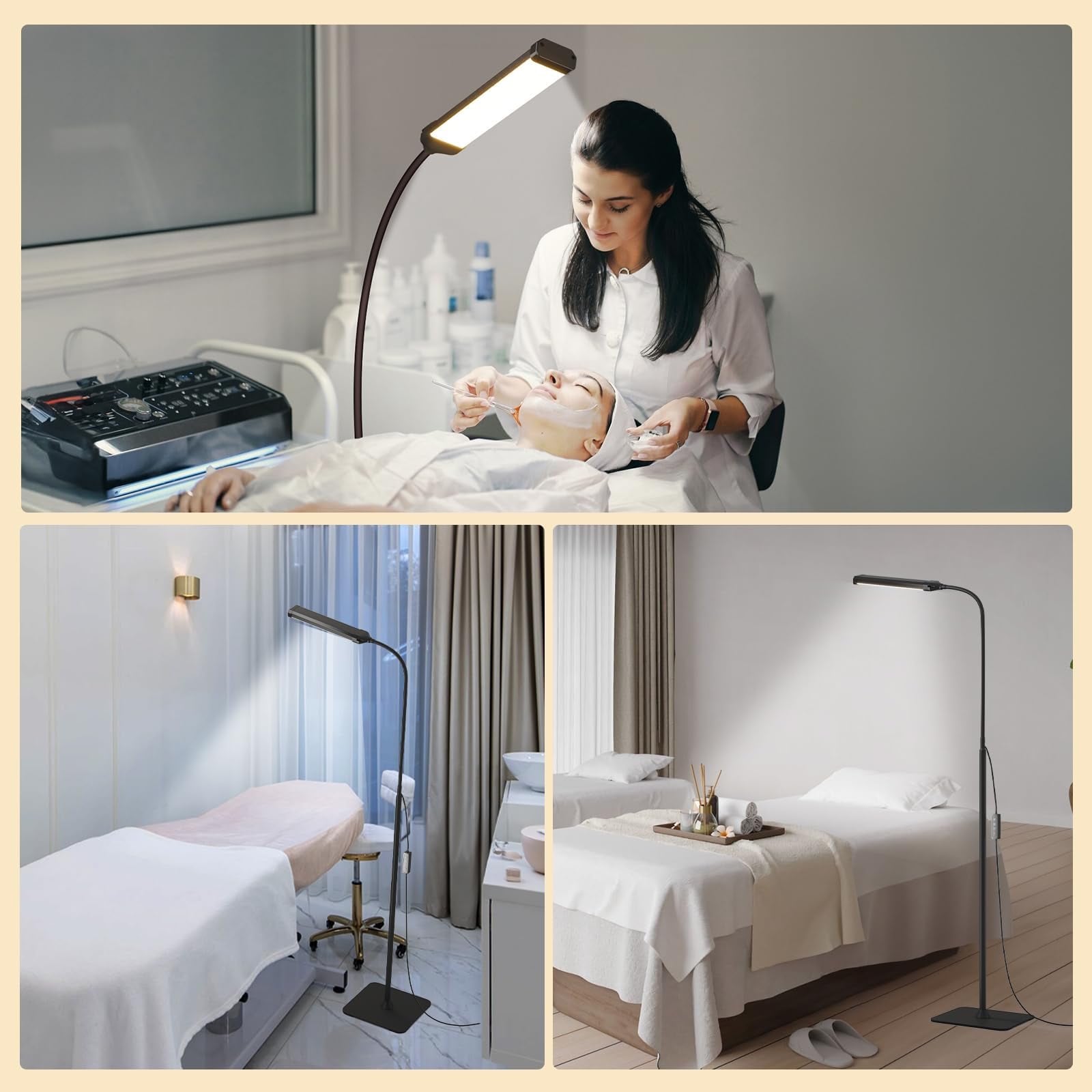 ACMETOP LED Floor Lamp & Desk Lamp with Remote, Nightlight Mode, 3 Color Temps, 1H Timer, USB Powered, Adjustable Height & Gooseneck