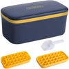 2 Pack Silicone Ice Cube Trays with Bucket Lid Scoop, Morfone Ice Storage Container Bin Box Holder Easy-Release Ice Cube Mold BPA Free 32 Cubes per Tray for Cocktail, Whiskey, Baby Food, Freezer