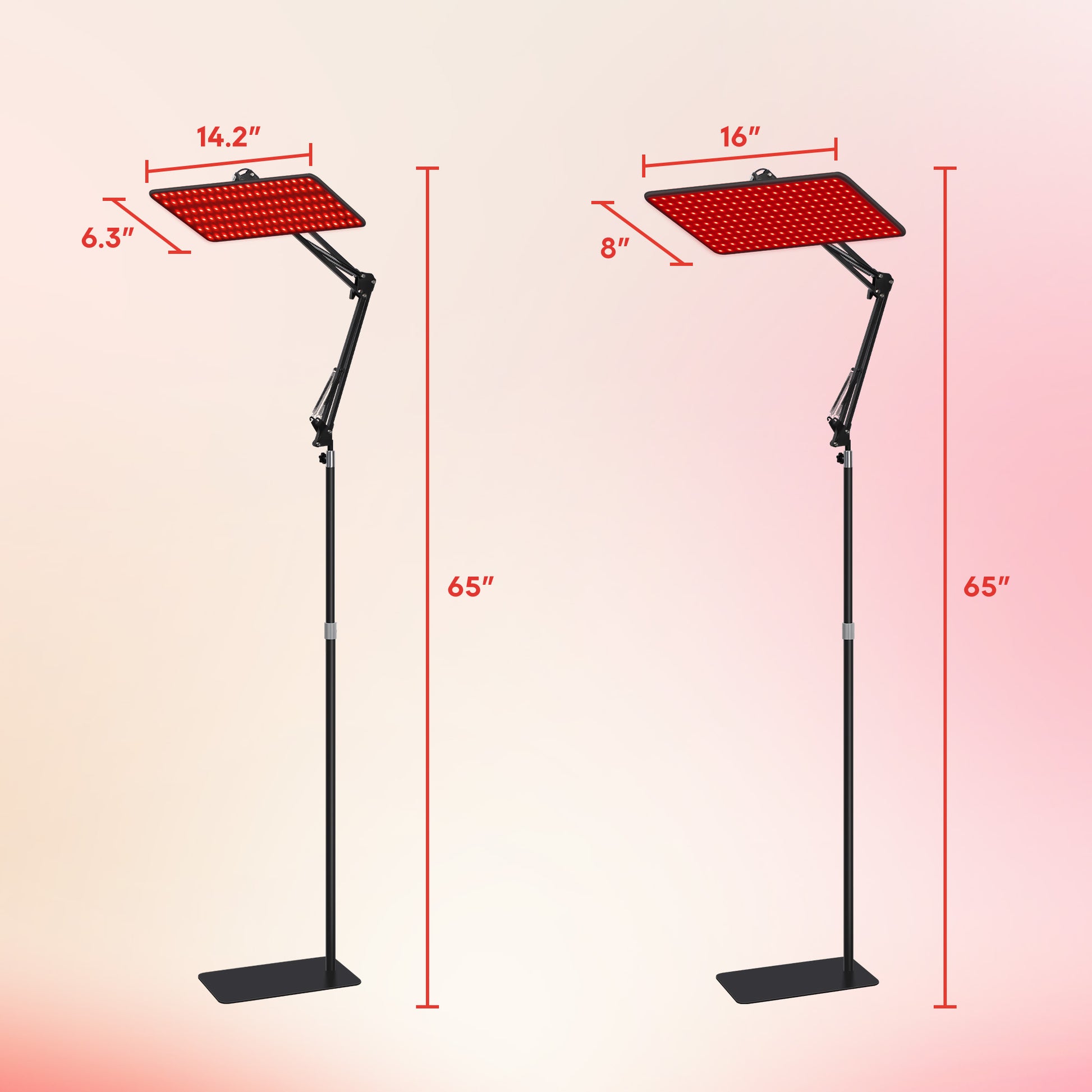 Morfone 120 and 200 models feature infrared light therapy lamps with wavelengths of 660nm, 850nm, and 940nm.Red light with wireless remote control.