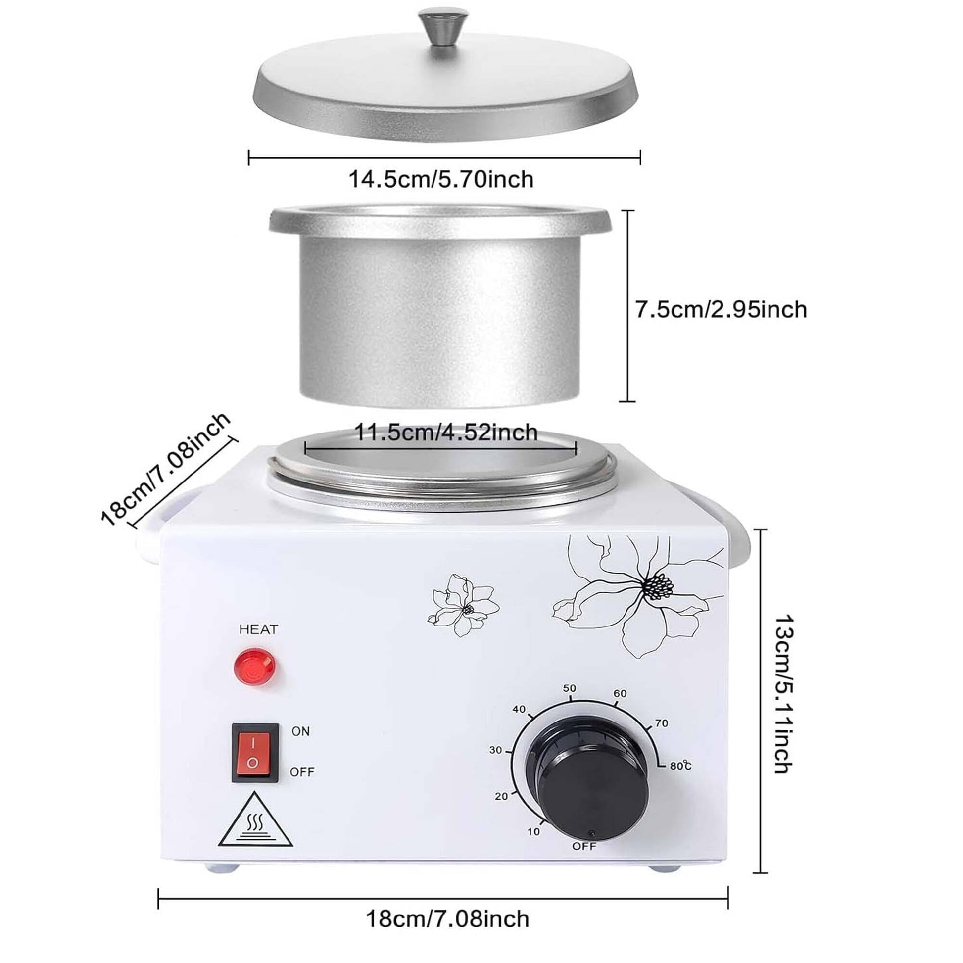 Morfone Wax Warmer for Hair Removal, Professional Waxing Kit for Women, Single Pot Wax Heater with Adjustable Temperature (White)