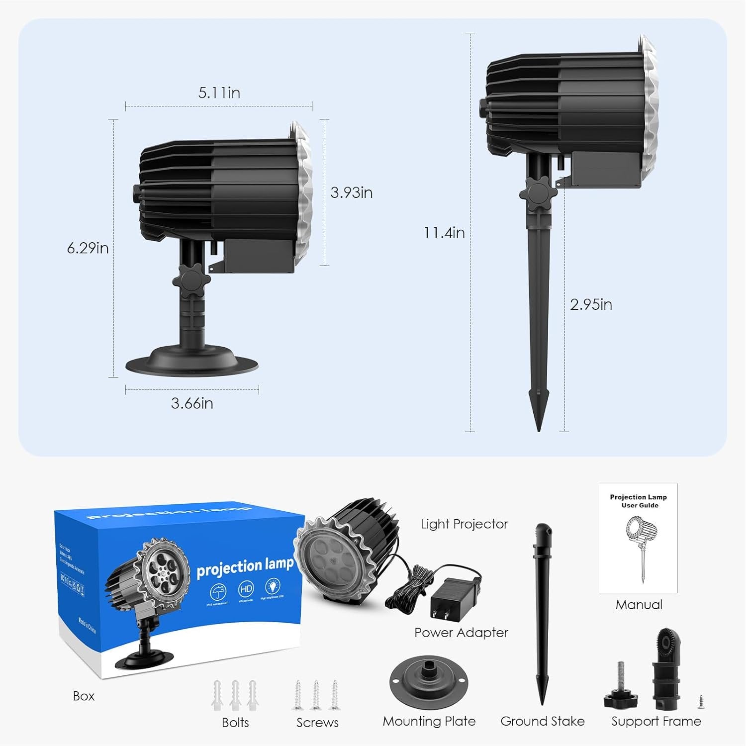 Morfone Christmas Projector Lights Outdoor, 3D Snowflake LED Projector Lights IP65 Waterproof 9W High Brightness Outdoor Indoor for Christmas, New Year, Birthday Party and Garden Decoration