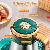 Anoak Food Processor with 12 Cup/5L Stainless Steel, 5 Speed Mode Electric Food Chopper with 3 Sets Blades 500W Powerful Electric Meat Grinder Chopper for Family & Baby Use (Blue)