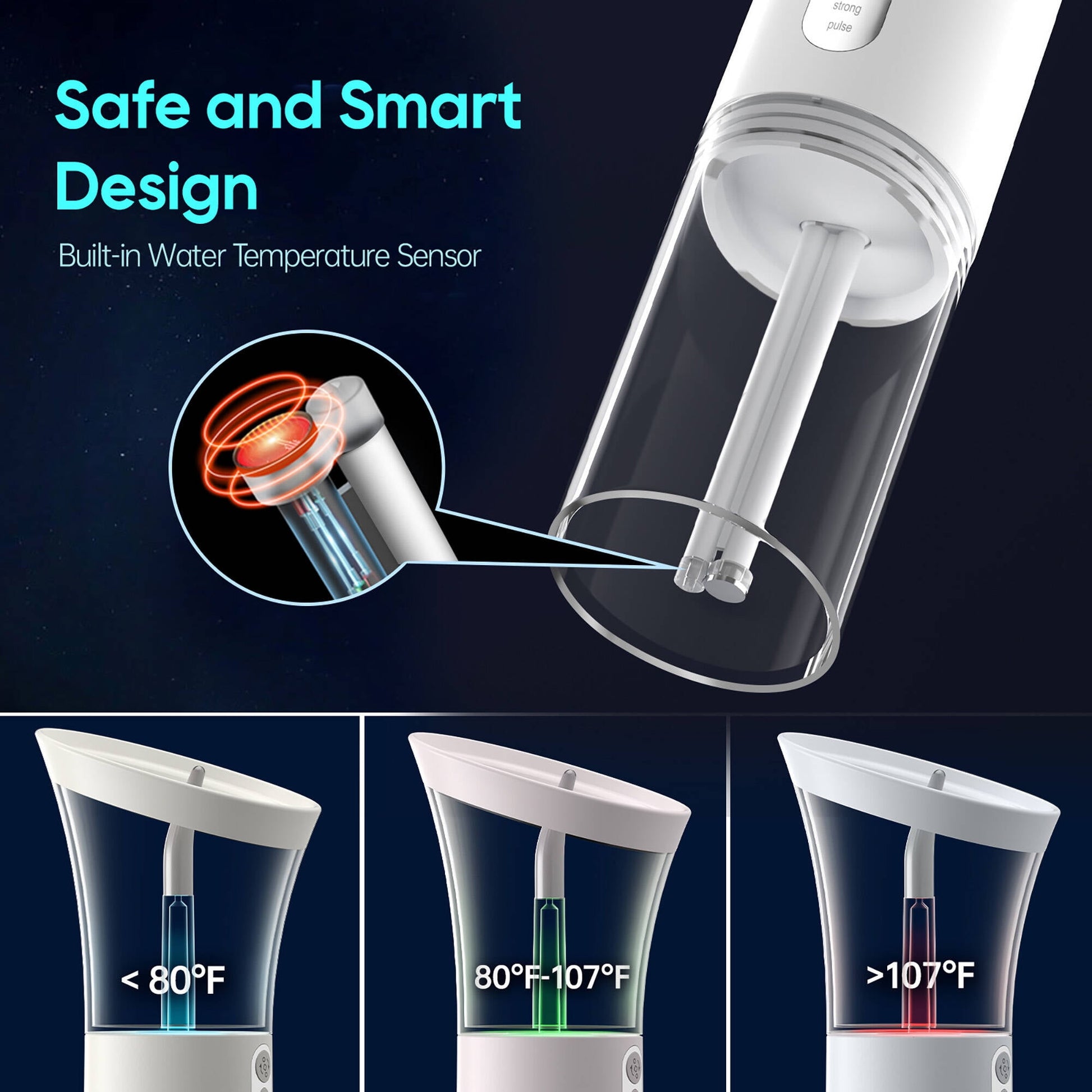 Morfone Ear Wax Removal with One-Piece Waste Tank, Ear Cleaner with Water Temperature Sensor, 4 Pressure Settings, Ear Cleaning Kit for Ear Wax Buildup & USB-C Cable, IPX6