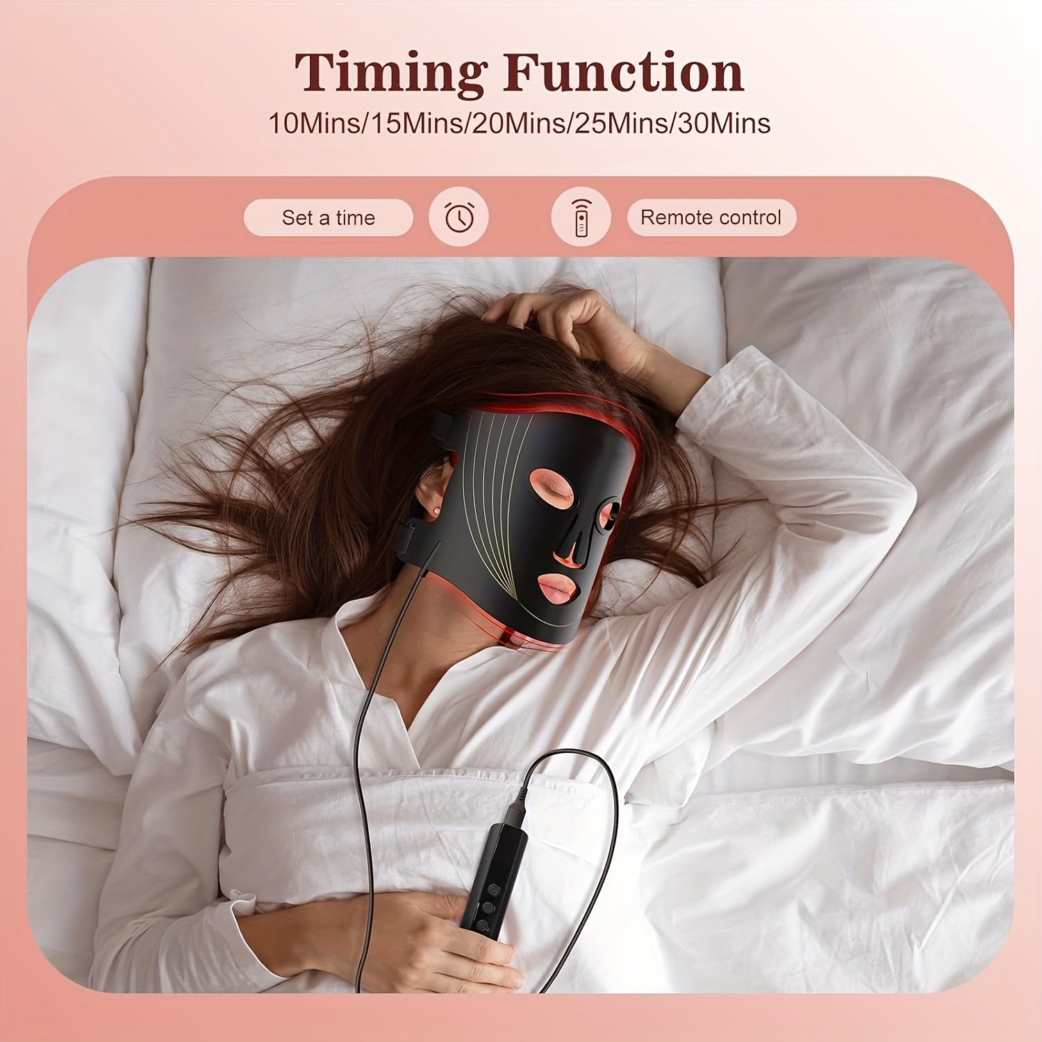 Morfone 4-mode LED facial red light therapy lamp. Portable care set with remote control, suitable for home and travel skin therapy.