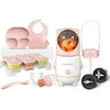 Baby Food Maker, Anoak 17-in-1 Baby Food Processor Set for Baby Food, Fruit, Vegatable, Meat, Baby Food Puree Blender with Baby Food Containers, Food Freezer Tray, Silicone Spoons, Spatula (Pink)