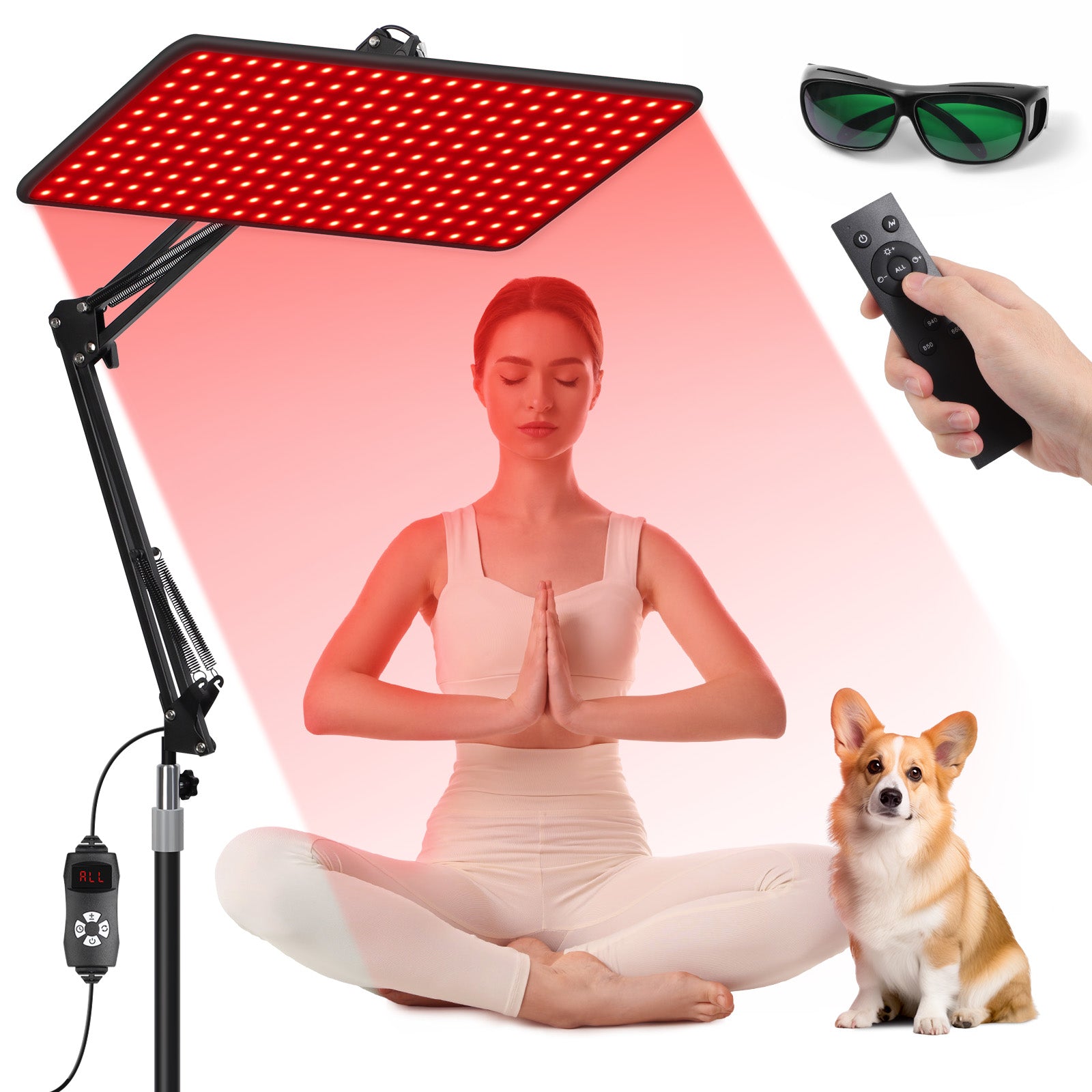 Morfone 120 and 200 models feature infrared light therapy lamps with wavelengths of 660nm, 850nm, and 940nm.Red light with wireless remote control.