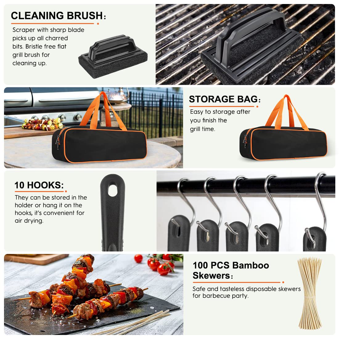 ACMETOP 135-Piece Griddle Accessories Kit for Blackstone and Camp Chef, Flat Top Grill Tool Set with Spatulas, Bottles, Scraper, Egg Rings & More