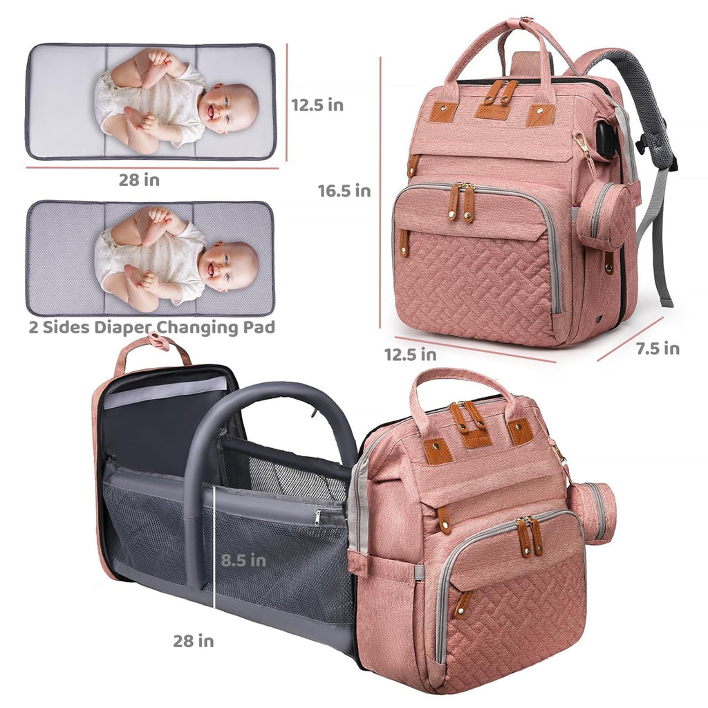 Morfone Diaper Bag Backpack with Changing Station, Large Capacity Baby Essentials Travel Tote, Waterproof Baby Bag with Changing Pad Stroller Straps & Pacifier Case - Unisex
