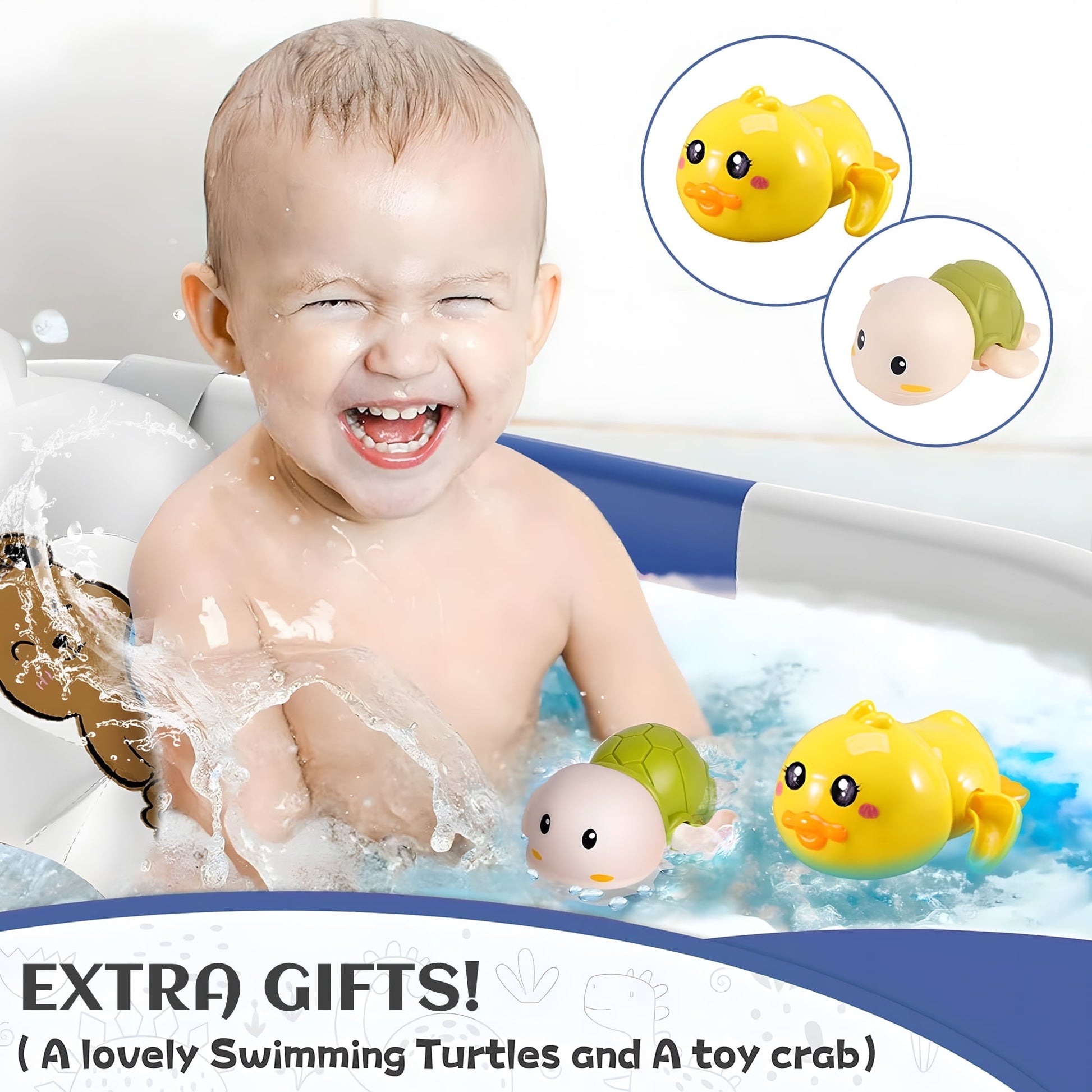 Morfone Collapsible Baby Bathtub for Newborn to Toddler 0-36 months with Thermometer, Hooded Towel, Soft Cushion and Bath Toys, Portable Travel Baby Tub with Drain Hole