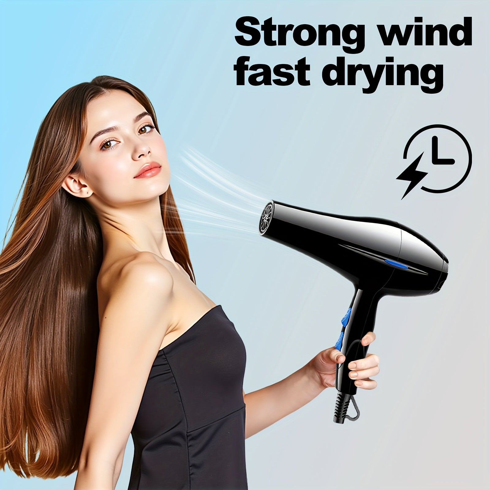 Morfone Black 12-piece Hair Dryer Set. Hair Styling Tools Equipped With Accessories Such As Combs, Clips, And Hair Dryers. As A Gift Set.