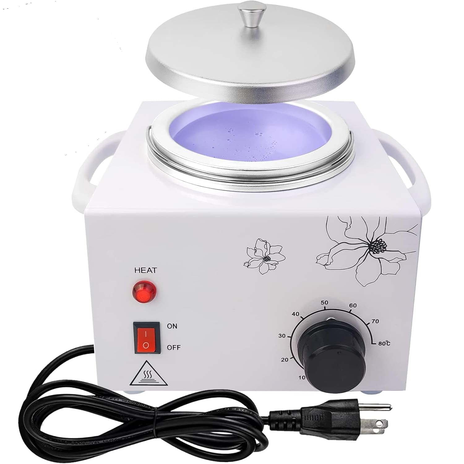 Morfone Wax Warmer for Hair Removal, Professional Waxing Kit for Women, Single Pot Wax Heater with Adjustable Temperature (White)