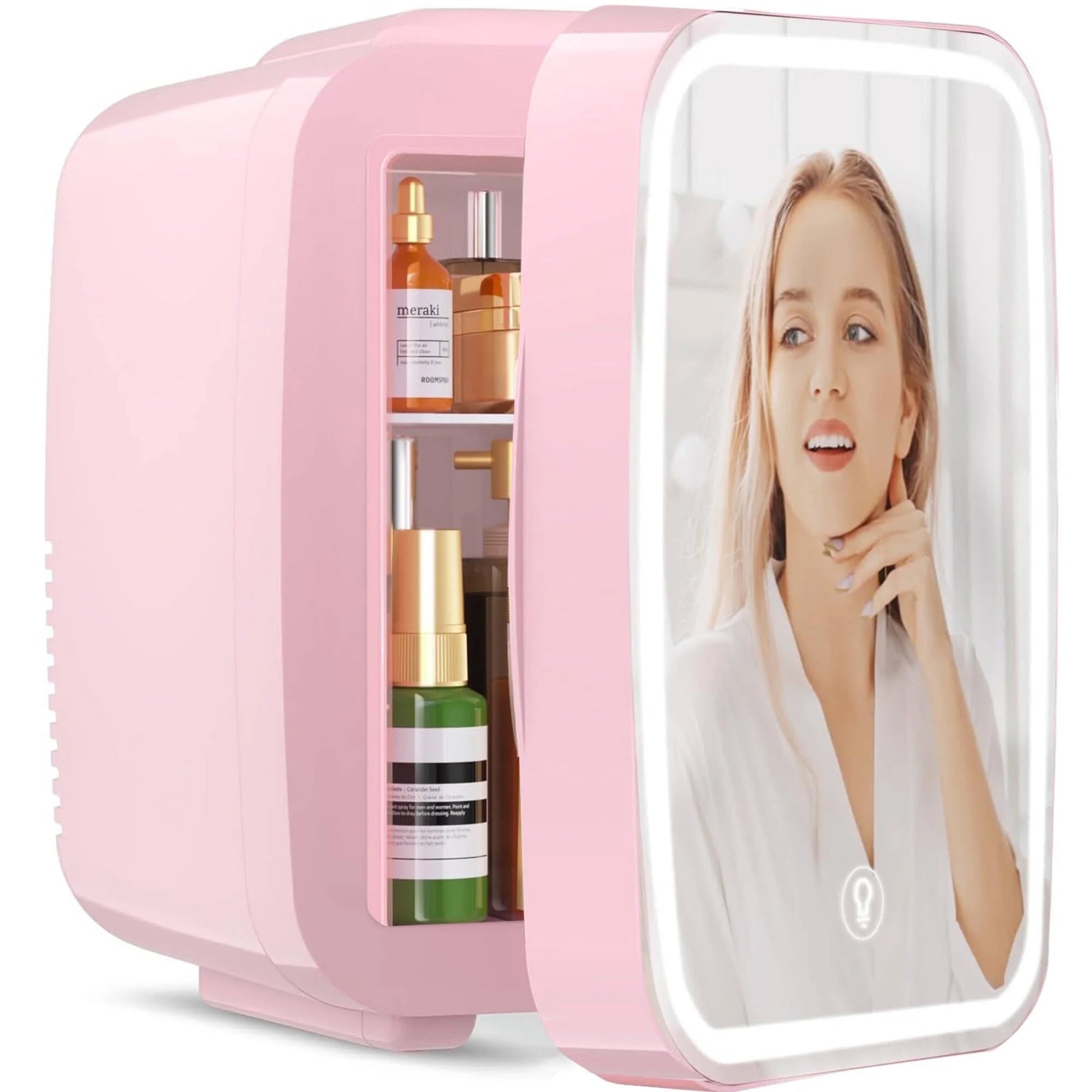 BEICHEN Upgraded 4L Mini Skincare Fridge with LED Light – Portable Beauty Fridge for Makeup, Skincare, Drinks – Small Cosmetic Small Refrigerator for Home, Office, Dorm & Car