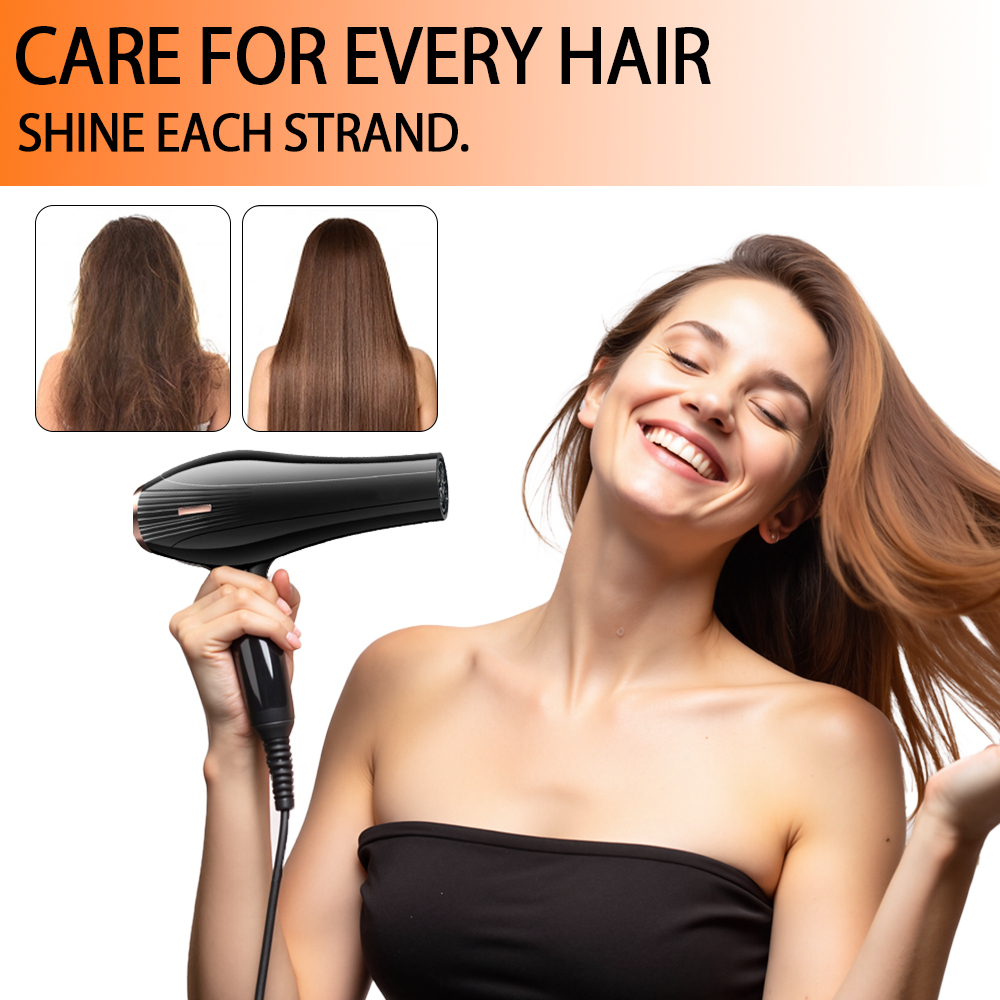 Morfone Black 12-piece Hair Dryer Set. Hair styling tools equipped with accessories such as combs, clips, and hair dryers. As a gift set.