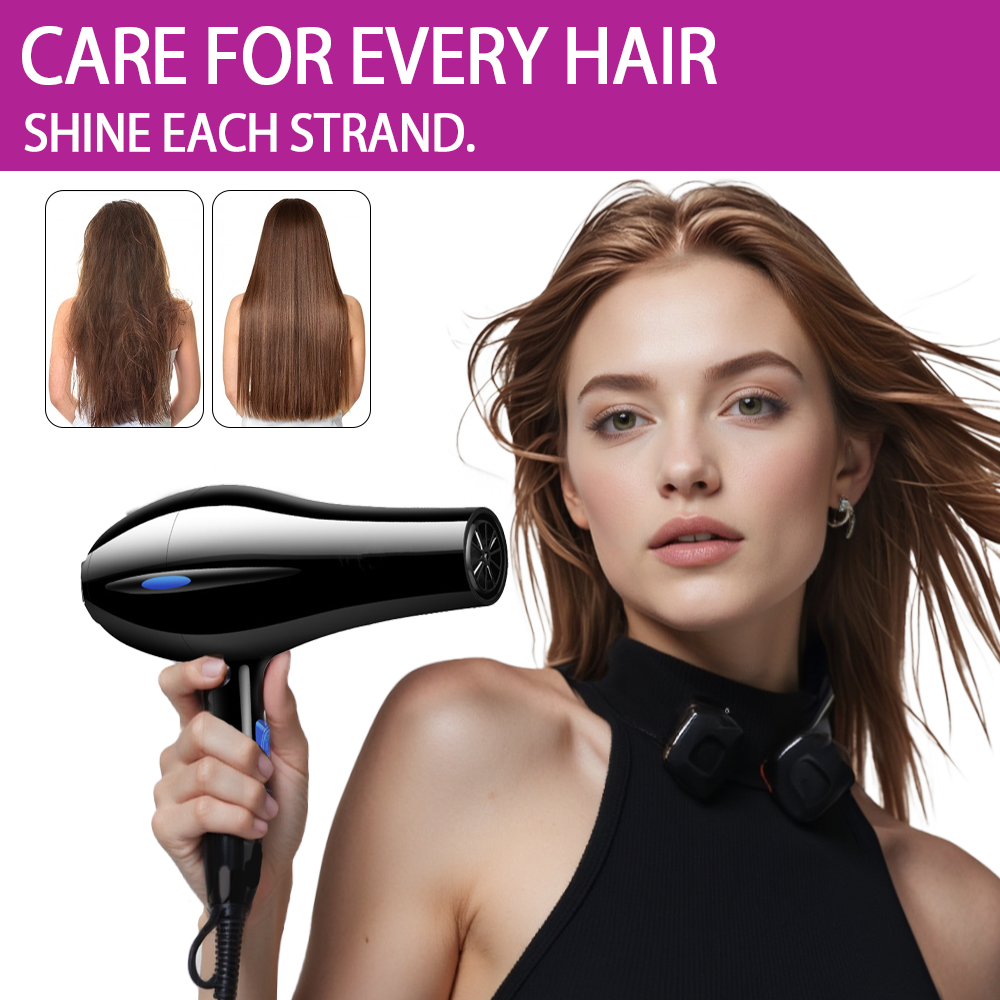 Morfone Black 12-piece Hair Dryer Set. Hair Styling Tools Equipped With Accessories Such As Combs, Clips, And Hair Dryers. As A Gift Set.