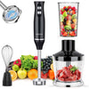 Morfone 5 in1 Immersion Hand Blender, Powerful 12 Speed Handheld Stick Blender with 304 Stainless Steel Blades, Chopper, Beaker, Whisk and Milk Frother for Smoothie, Baby Food, Sauces Red,Puree, Soup