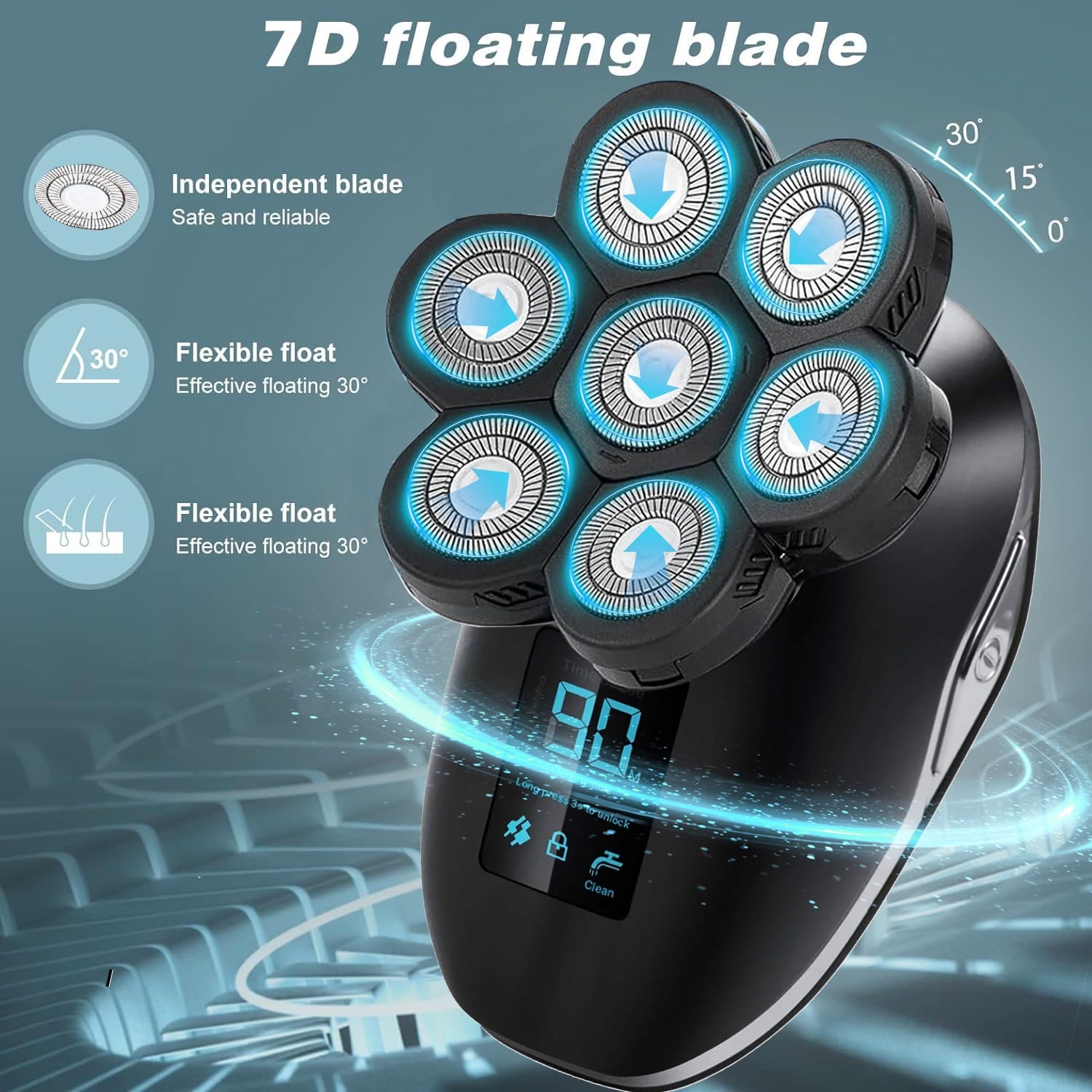 Morfone 5-in-1 Electric Razors for Women, Wet/Dry 7D Womens Razor & Hair Trimmer with USB Adapter & Charging Cable,5D Rechargeable Rotary Shaver with Lithium-Ion Battery, Water Resistant Grooming Kit