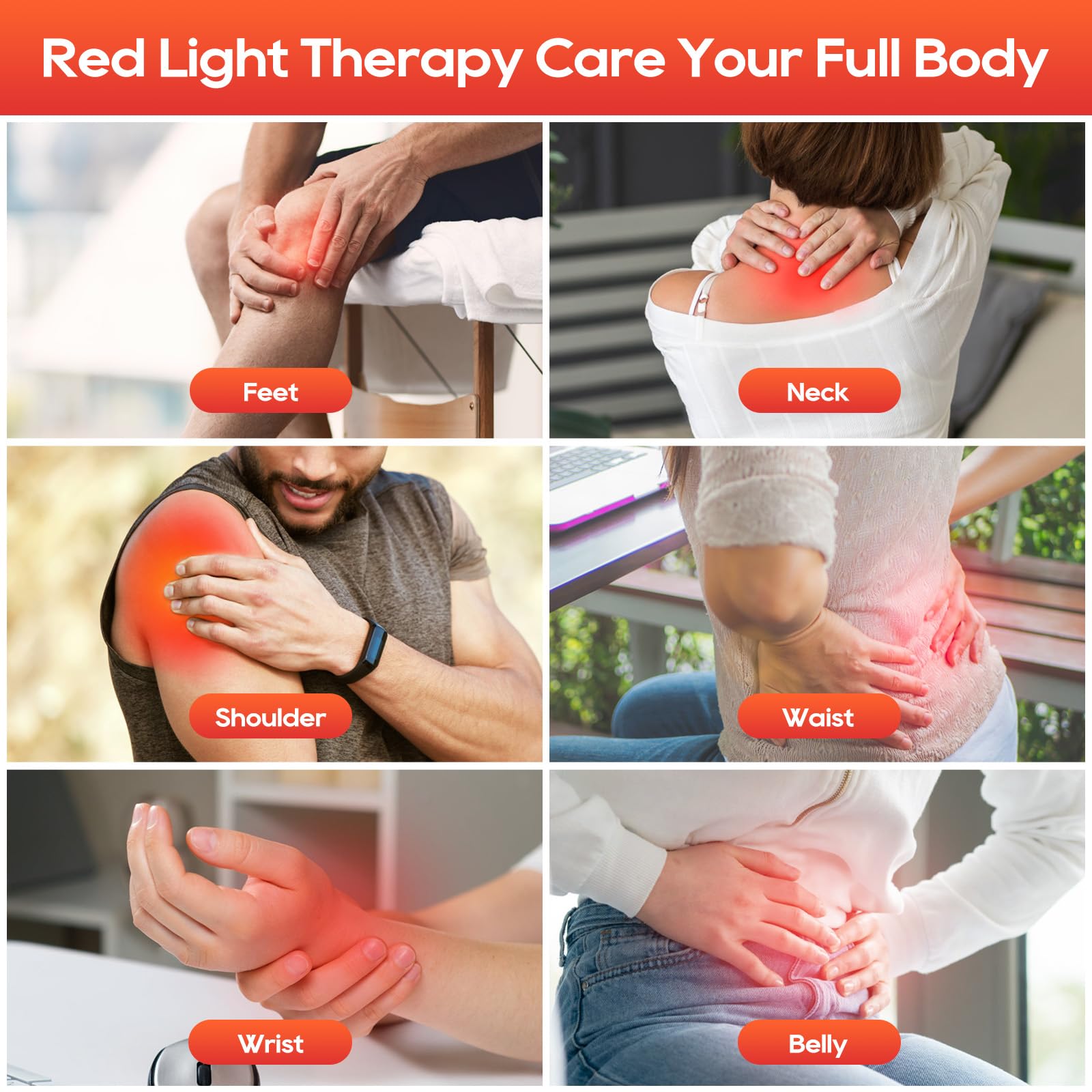 Infrared red light therapy equipment suitable for the body and face, suitable for home use, is the ideal gift choice.