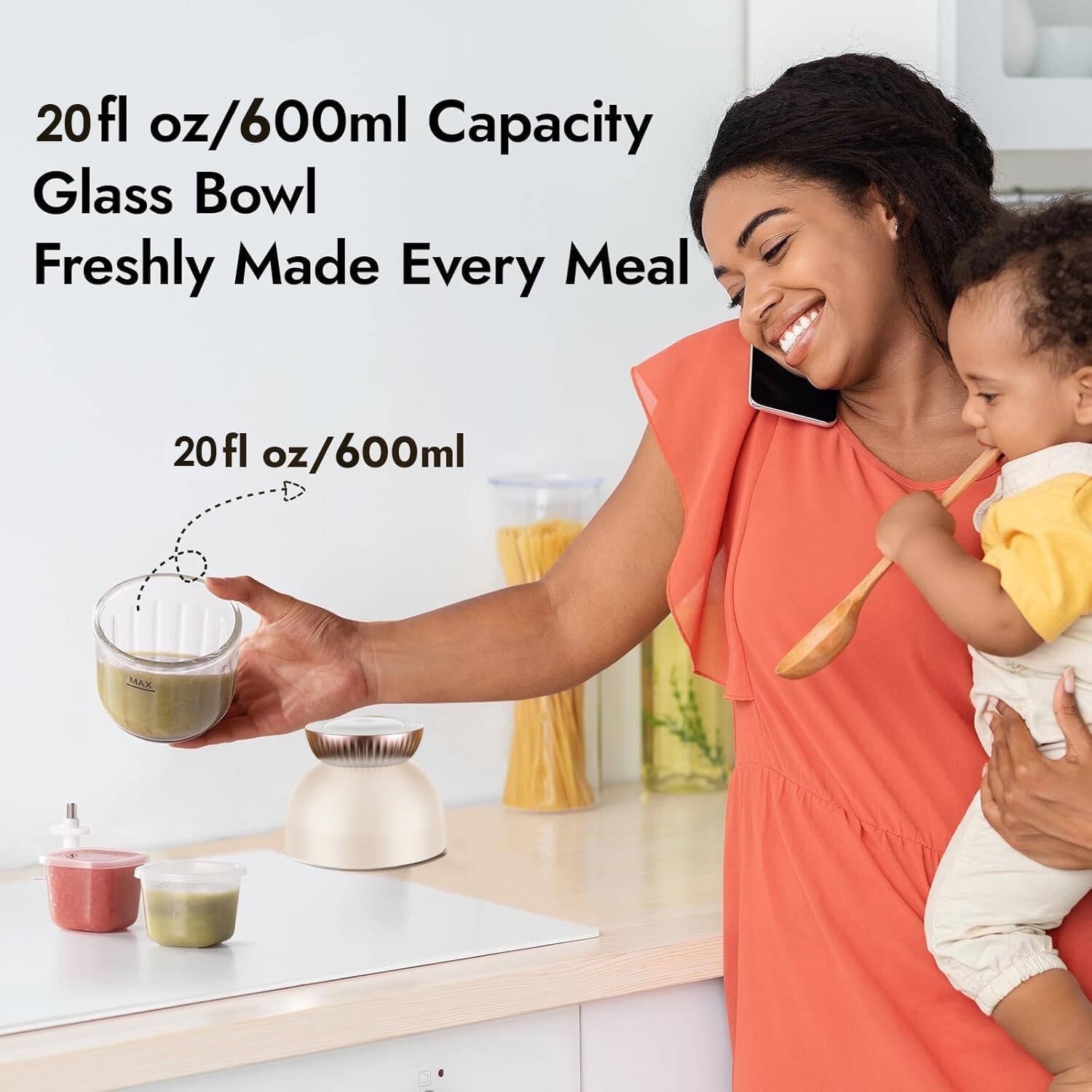 Morfone Baby Food Maker, 13-in-1 Baby Food Processor,600ml Food Blender with 8 Blades for Fruit Vegetable Meat