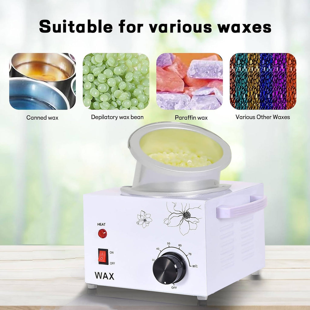 Morfone Wax Warmer for Hair Removal, Professional Waxing Kit for Women, Single Pot Wax Heater with Adjustable Temperature (White)