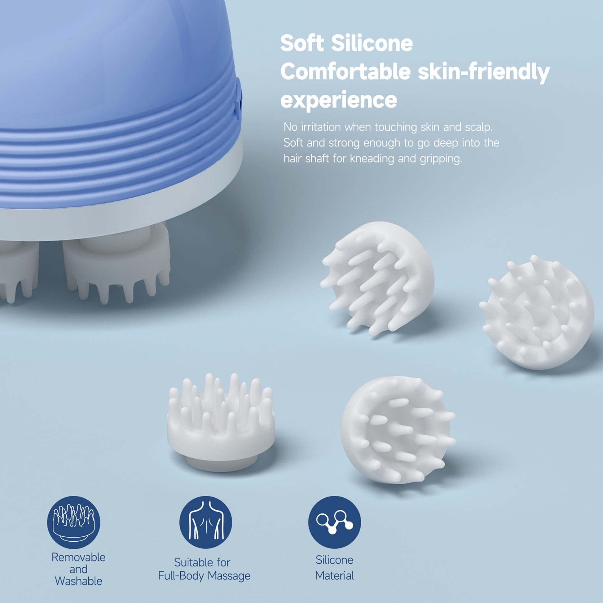 Morfone Electric Cordless Hair Scalp Massager with Kneading 76 Massage Nodes, Handheld Portable Head Scratcher Massager for Hair Growth, Deep Clean and Stress Relax, Gifts for Men Dad