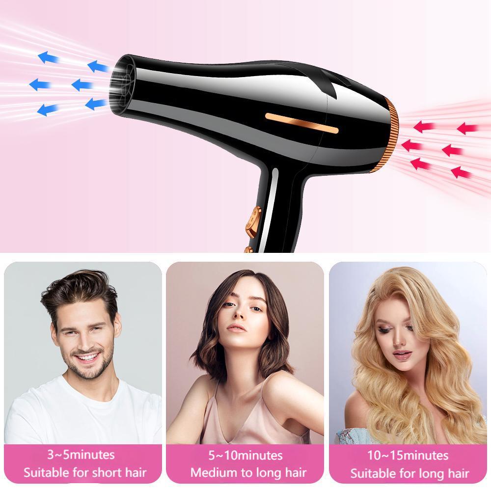 Morfone 12pcs-in-1 Hair Drying Set with Air Blower and Hair Clamps - Hair Dryer. Quickly dries hair - Compact and portable, suitable for the whole family - Gift set.