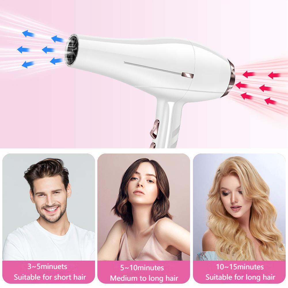 Morfone 12pcs-in-1 Hair Drying Set - Hair Dryer. Quickly dries hair - Compact and portable, suitable for the whole family - Gift set.