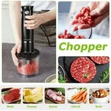 Anoak Immersion Blender, 4-In-1 Stainless Steel Handheld Blender Stick Mixer with Egg Whisk, Beaker & Chopper Bowl