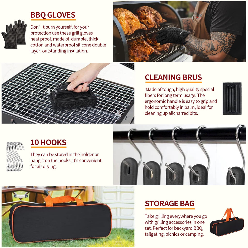 ACMETOP 137PCS Griddle Accessories Kit, Stainless Steel Grill Tools Set for Blackstone and Camp Chef, Professional Flat Top Grill Spatula Set for Men Women Outdoor BBQ and Camping