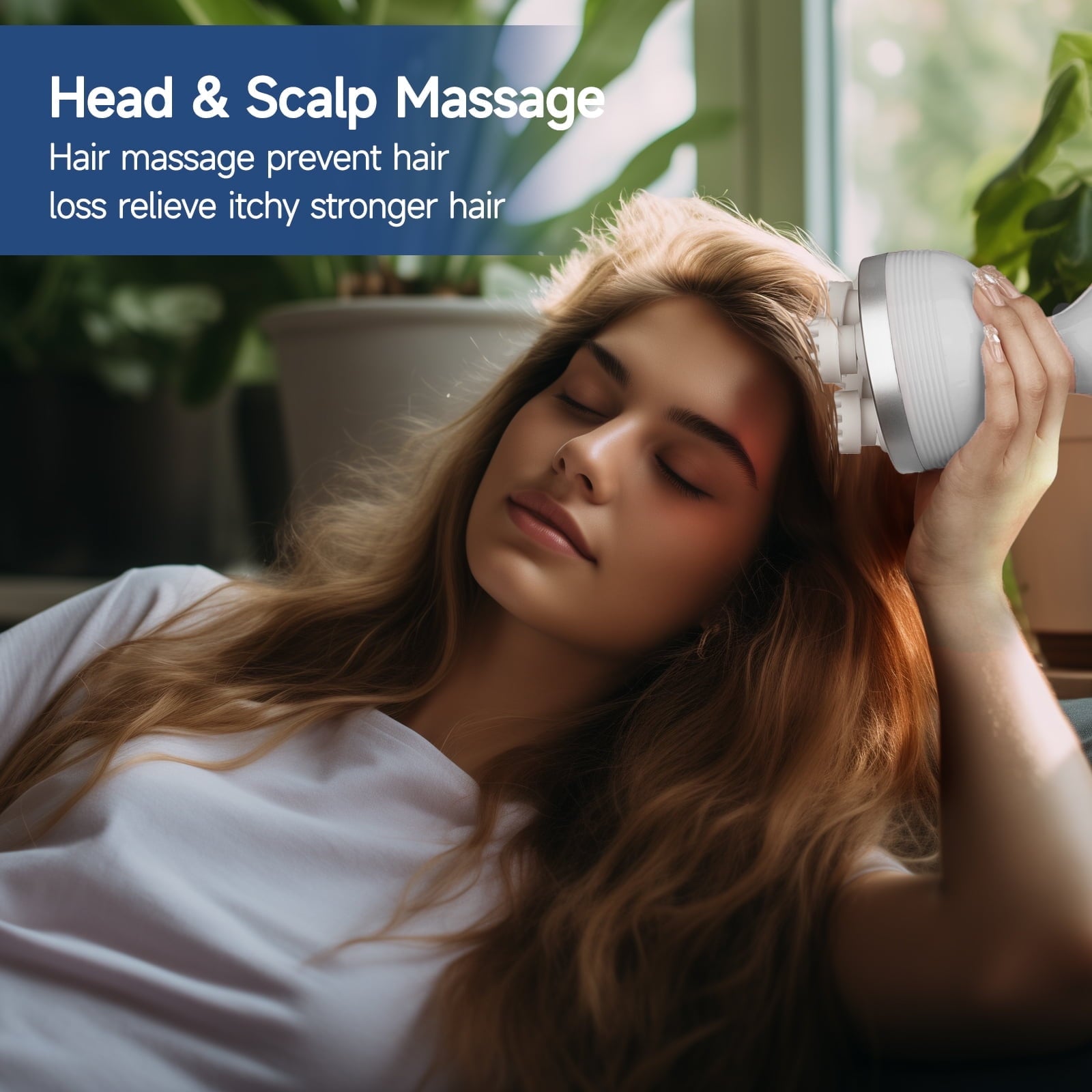 Morfone Electric Cordless Hair Scalp Massager with Kneading 76 Massage Nodes, Handheld Portable Head Scratcher Massager for Hair Growth, Deep Clean and Stress Relax, Gifts for Men Dad
