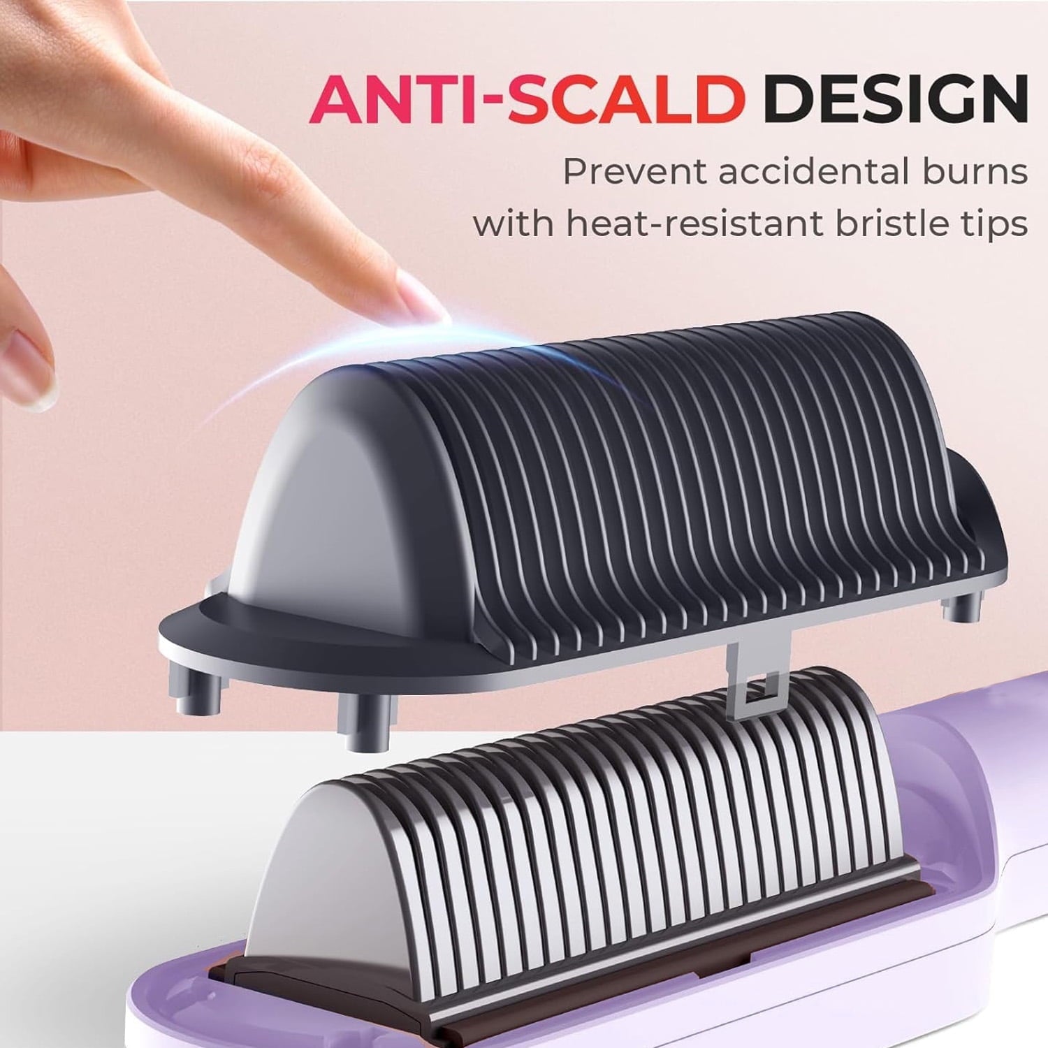 Morfone Hair Straightener Brush, Hair Straightening Iron with Built-in Comb, 10s Fast Heating & Multi Temp Settings & Anti-Scald, Perfect for Professional Salon at Home