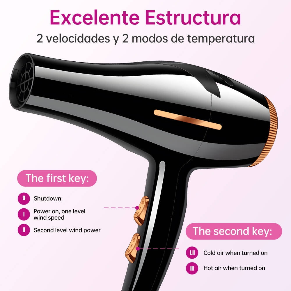 Morfone Hair Dryer, 2200W Professional Negative Ionic High-Speed Blow Dryer with Hair Diffuser & Nozzle