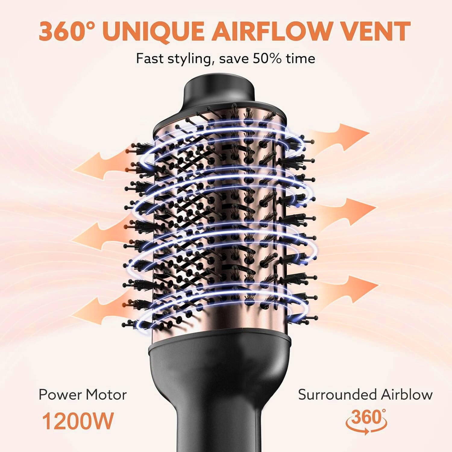 Hair Dryer and Blow Dryer Brush in One, 4 in 1 Hair Dryer and Styler Volumizer with Negative Ion Anti-frizz Ceramic Titanium Barrel Hot Air Straightener Brush for All Hair Types