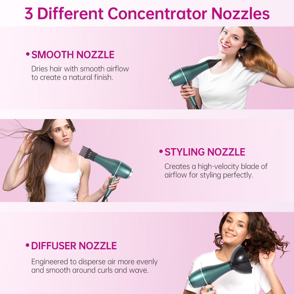 Morfone 12pcs-in-1 Hair Drying Set - Hair Dryer. Quickly dries hair - Compact and portable, suitable for the whole family - Gift set.