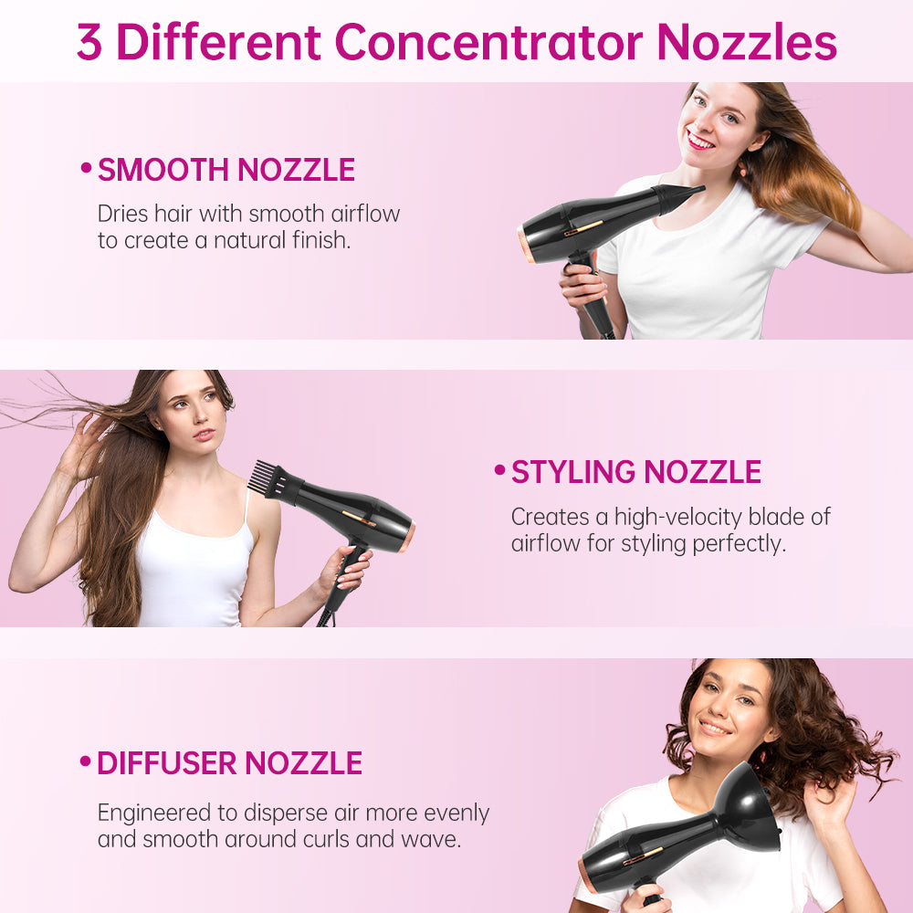 Morfone 12pcs-in-1 Hair Drying Set with Air Blower and Hair Clamps - Hair Dryer. Quickly dries hair - Compact and portable, suitable for the whole family - Gift set.