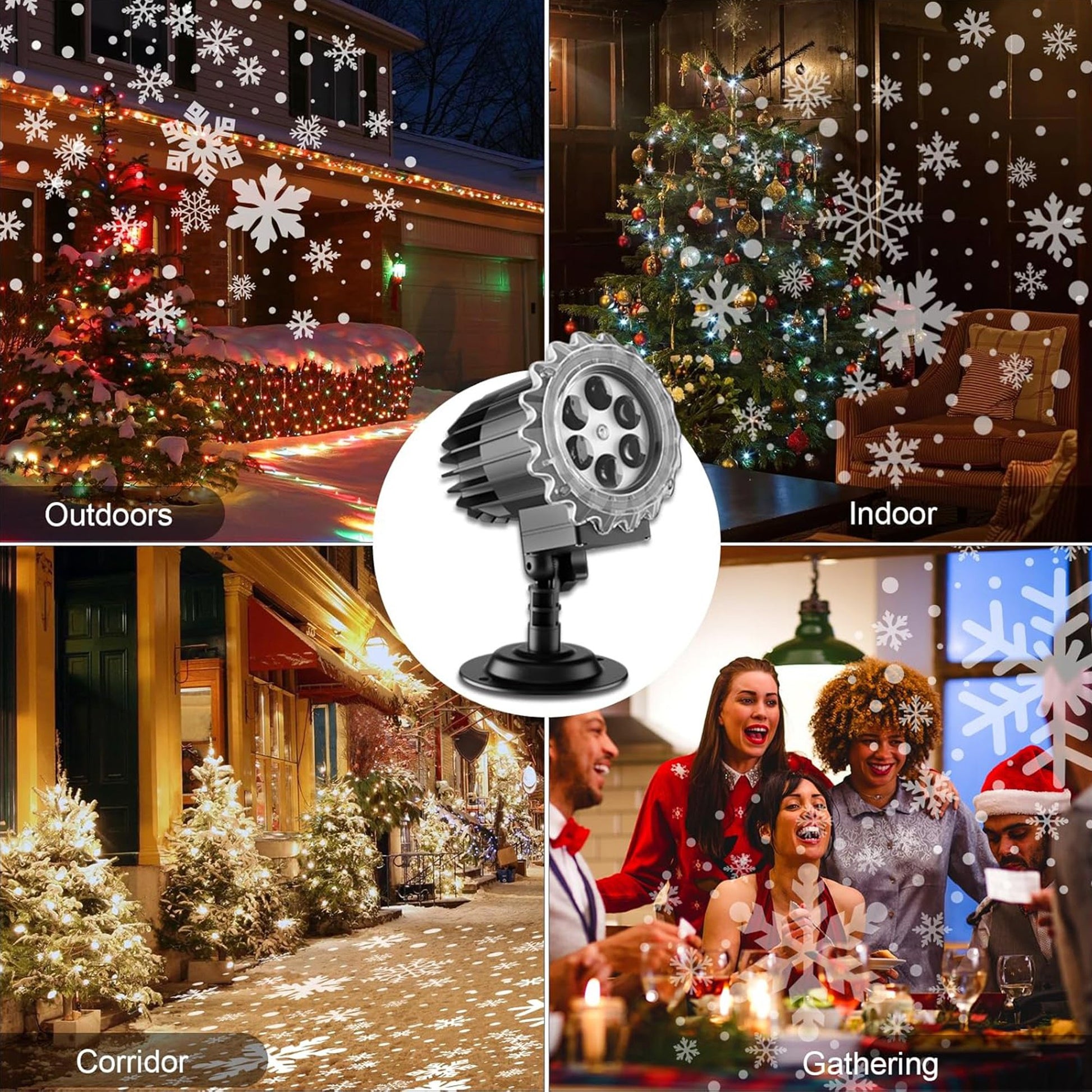 Christmas Projector Lights Outdoor, All-in-1 Holiday Lights Projector with 20 Slides/160 HD Patterns, 10 Colors Ocean Wave for House, Garden, Yard, Xmas, New Year, Valentine's Day