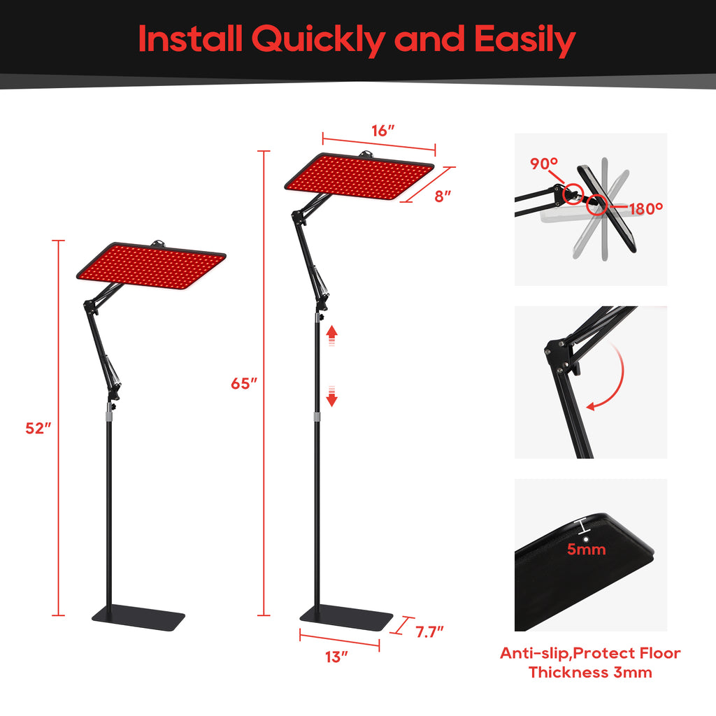 Morfone comes with a wireless remote control and 660nm, 850nm, 940nm infrared light therapy lamps. It is a home-use red light treatment device.