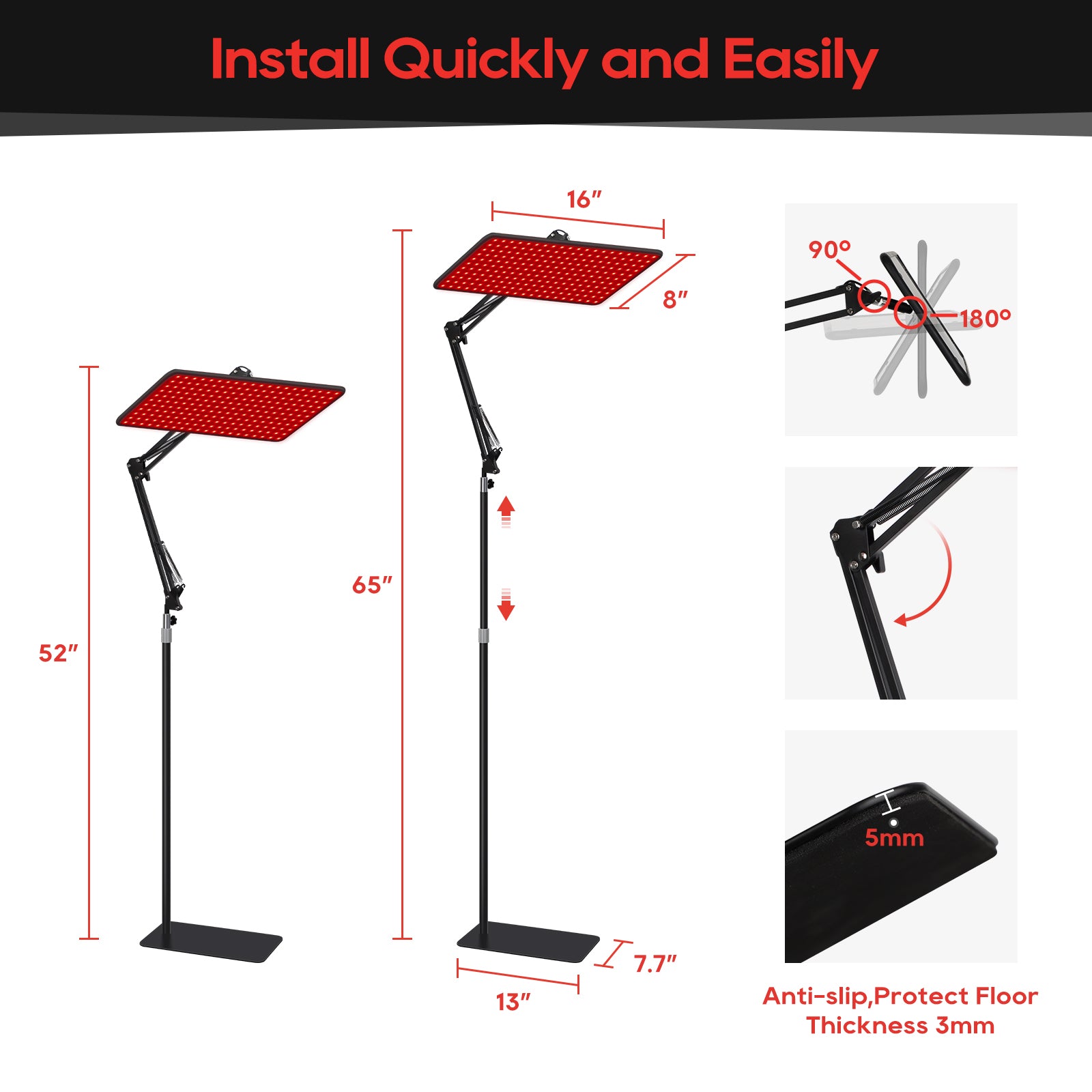 Morfone comes with a wireless remote control and 660nm, 850nm, 940nm infrared light therapy lamps. It is a home-use red light treatment device.