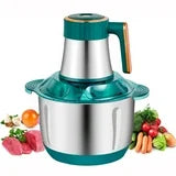 Anoak Food Processor with 12 Cup/5L Stainless Steel, 5 Speed Mode Electric Food Chopper with 3 Sets Blades 500W Powerful Electric Meat Grinder Chopper for Family & Baby Use (Blue)