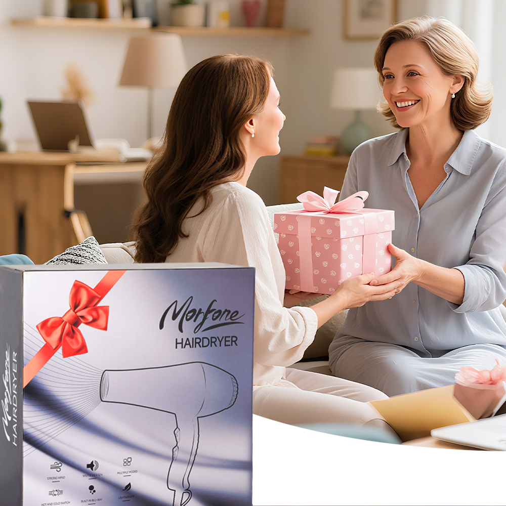 Morfone Black 12-piece Hair Dryer Set. Hair Styling Tools Equipped With Accessories Such As Combs, Clips, And Hair Dryers. As A Gift Set.