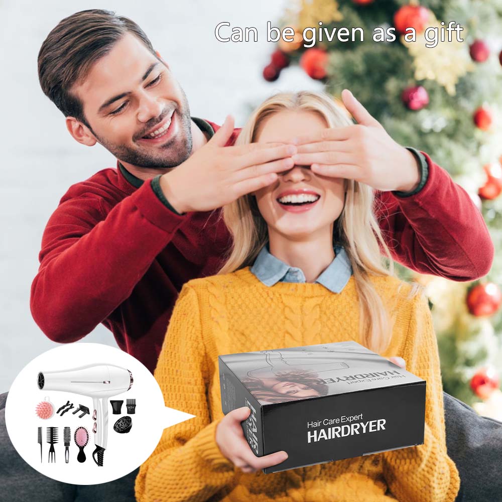 Morfone 12pcs-in-1 Hair Drying Set - Hair Dryer. Quickly dries hair - Compact and portable, suitable for the whole family - Gift set.