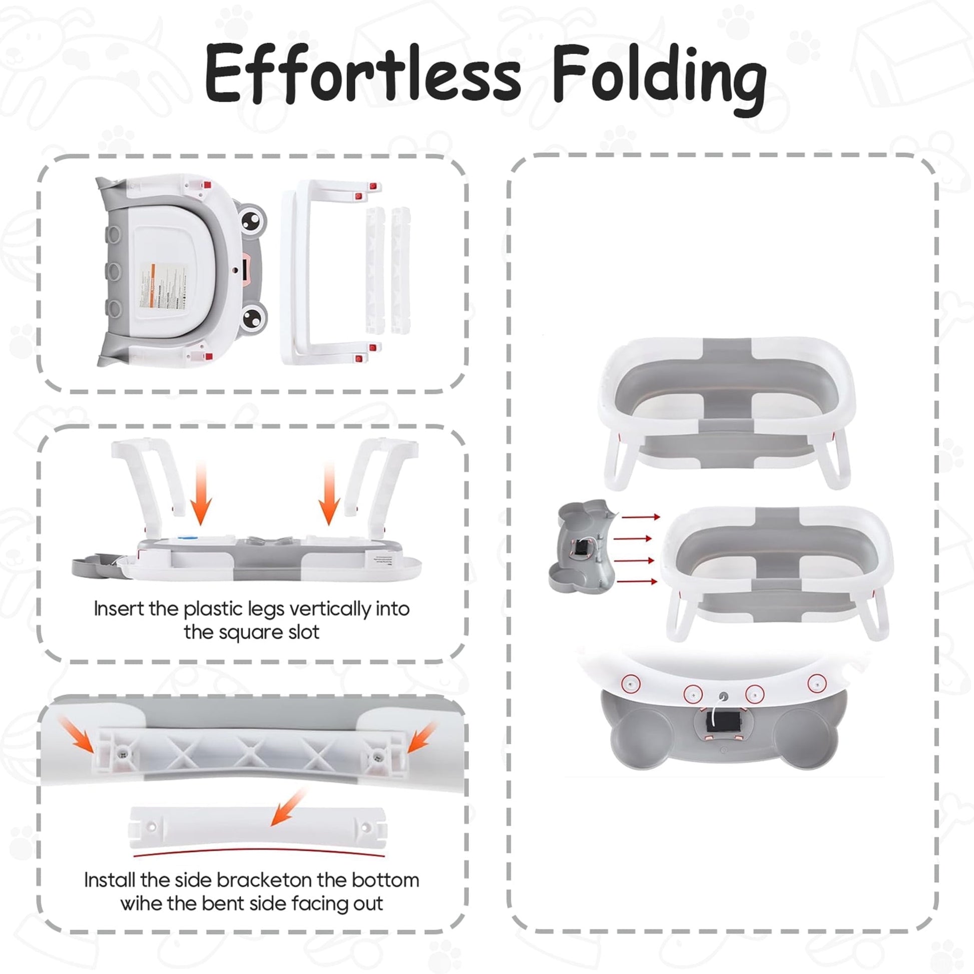 Morfone Collapsible Baby Bathtub with Thermometer, Hooded Towel, Soft Cushion and Bath Toys, Portable Travel Baby Tub for Newborn to Toddler 0-36 Months