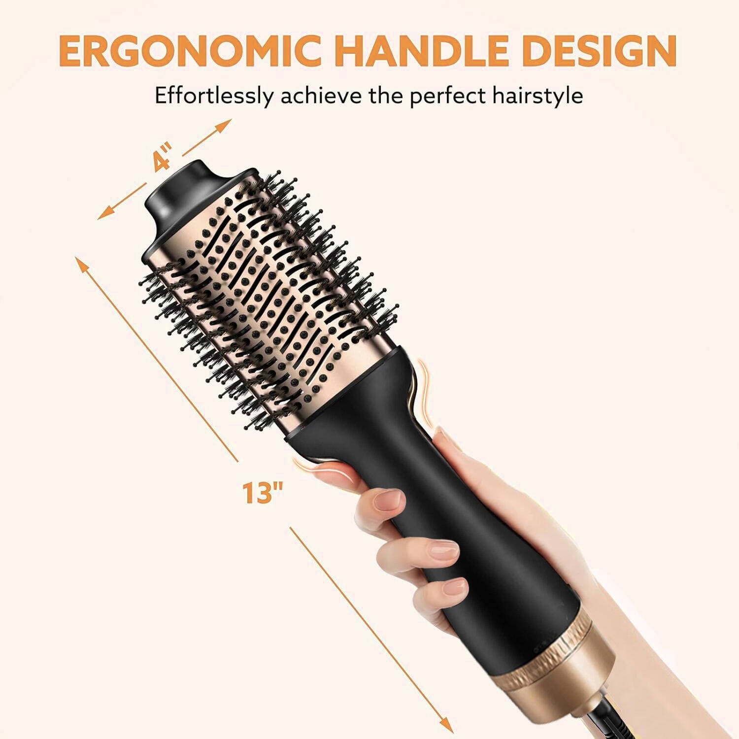 Hair Dryer and Blow Dryer Brush in One, 4 in 1 Hair Dryer and Styler Volumizer with Negative Ion Anti-frizz Ceramic Titanium Barrel Hot Air Straightener Brush for All Hair Types