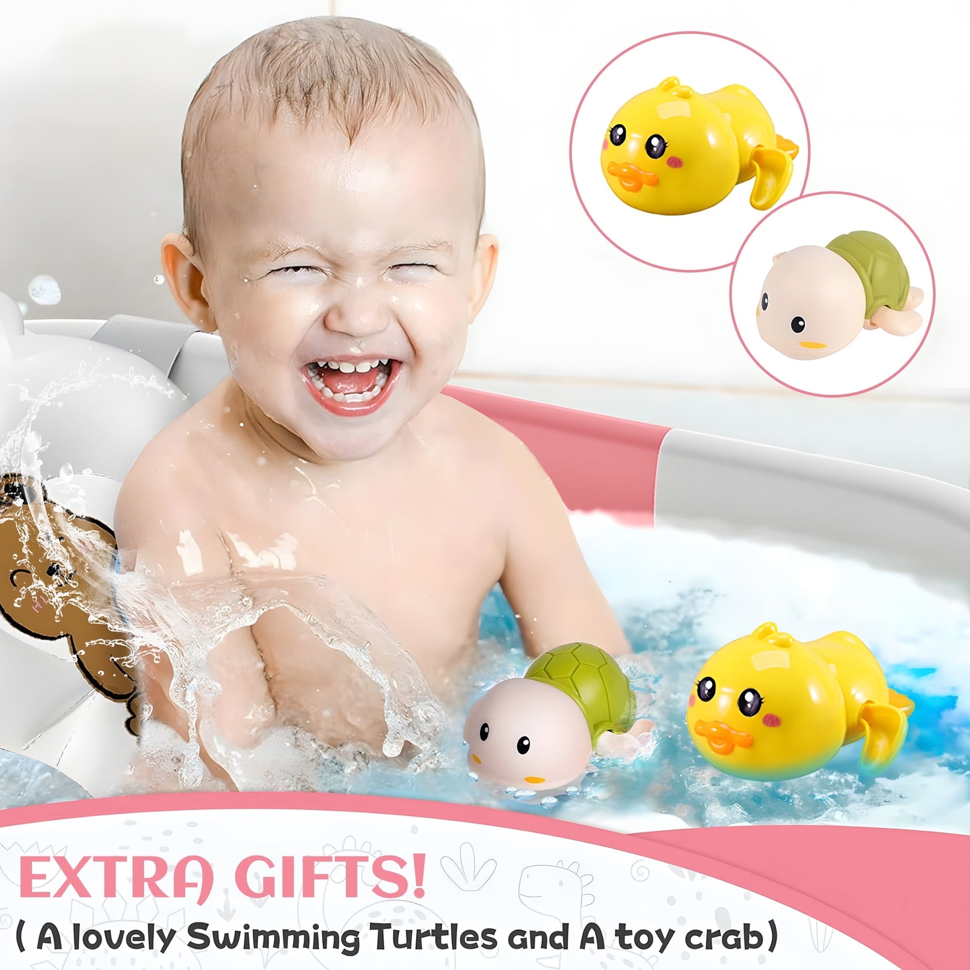 Morfone Collapsible Baby Bathtub for Newborn to Toddler 0-36 months with Thermometer, Hooded Towel, Soft Cushion and Bath Toys, Portable Travel Baby Tub with Drain Hole