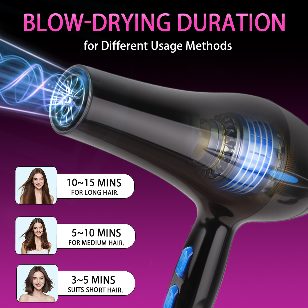 Morfone Black 12-piece Hair Dryer Set. Hair Styling Tools Equipped With Accessories Such As Combs, Clips, And Hair Dryers. As A Gift Set.