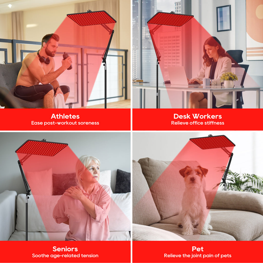Morfone 120 and 200 models feature infrared light therapy lamps with wavelengths of 660nm, 850nm, and 940nm.Red light with wireless remote control.