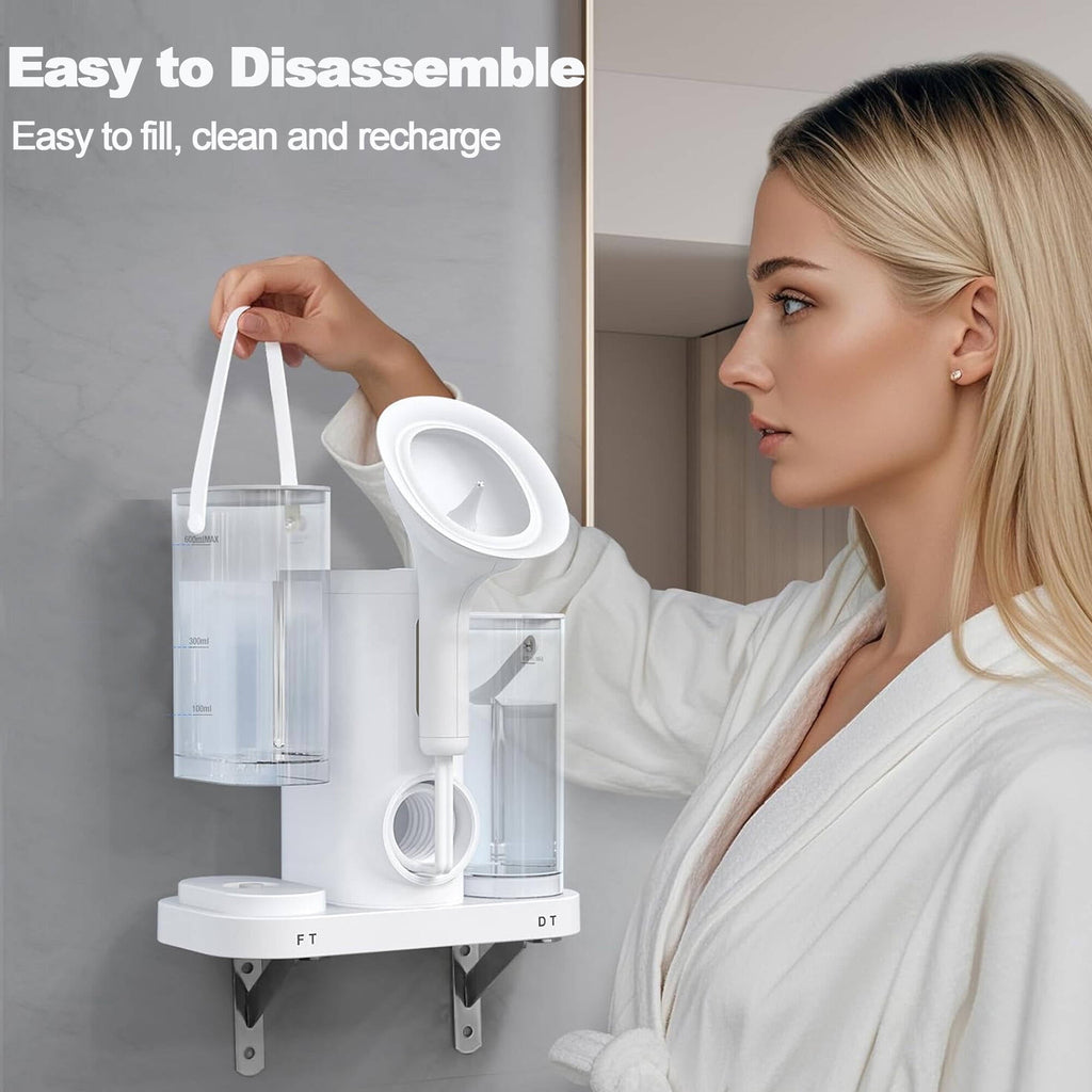 Morfone Ear Wax Removal Kit, Ear Cleaner with One-Piece Waste Tank, 4 Pressure Mode,2 Style Tips, Effective Ear Irrigation Flushing System & USB-C Cable, IPX6, White