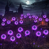 Morfone Halloween Outdoor Decorations, 2 PACK Scary Eyeball Solar Yard Lights,12LED Swaying Solar Garden Decor Waterproof, Halloween Solar Pathway Lights for Yard/Lawn/Driveway/Party Decor,Purple