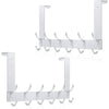 ACMETOP Over The Door Hooks, Over the Door Towel Rack with 6 Coat Hook Heavy-Duty Door Hanger Hook Bathroom, Sturdy Over The Door Hanger Hook for Bag, Robe, Hat, Aluminum,Brushed Finish (Matte Black)
