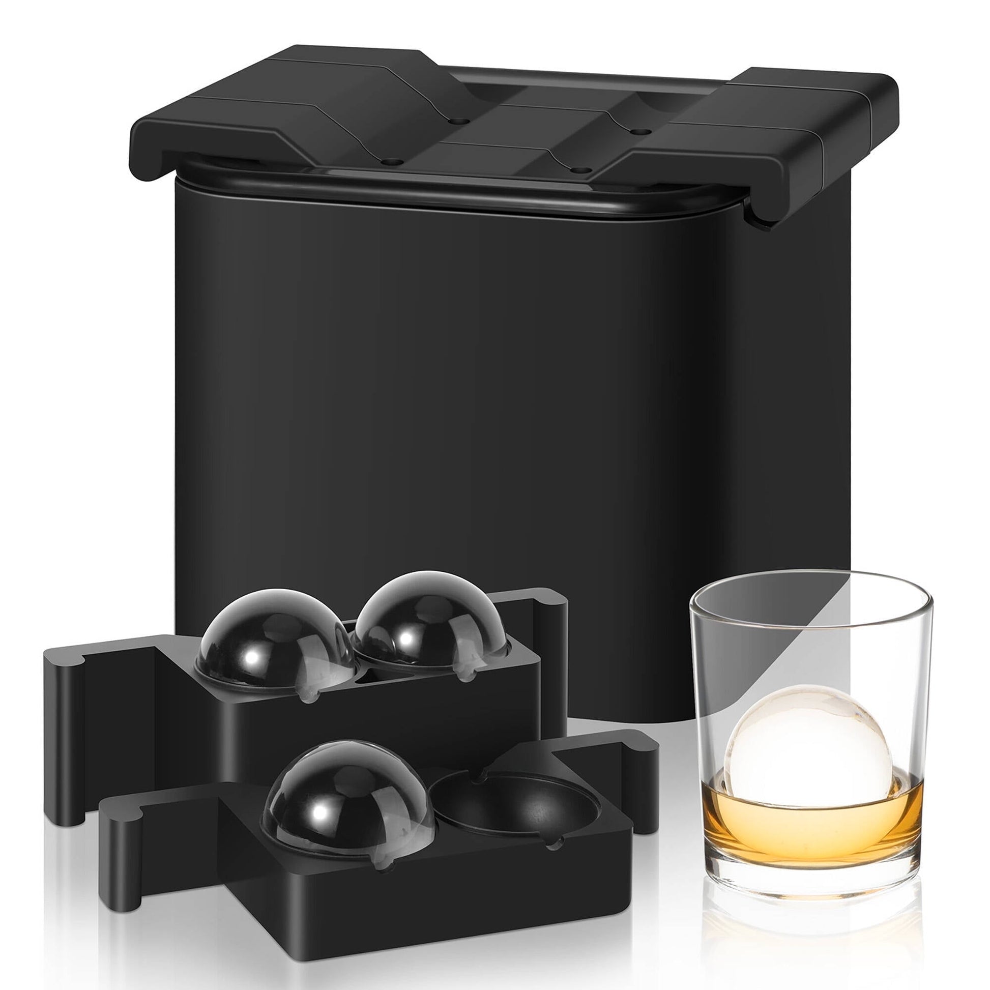 ACMETOP Clear Ice Ball Maker – 8 Large 2" Crystal Ice Spheres for Whiskey, Bourbon & Cocktails – Silicone Ice Cube Tray Gift for Men, Dad, Boyfriend